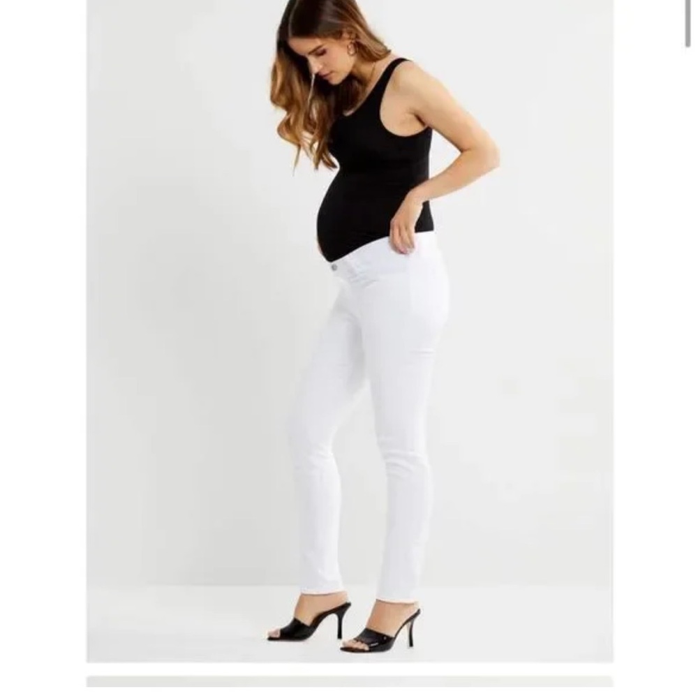 J Brand skinny white maternity jeans